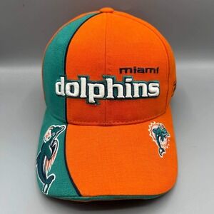 Vintage Miami Dolphins‎ Hat Men Orange Embroidered Reebok Strap Back Cap Cotton